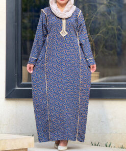 پیراهن یال یقه گلدوزی گل دار