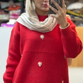 بلوز بافت طرح گل وارداتی