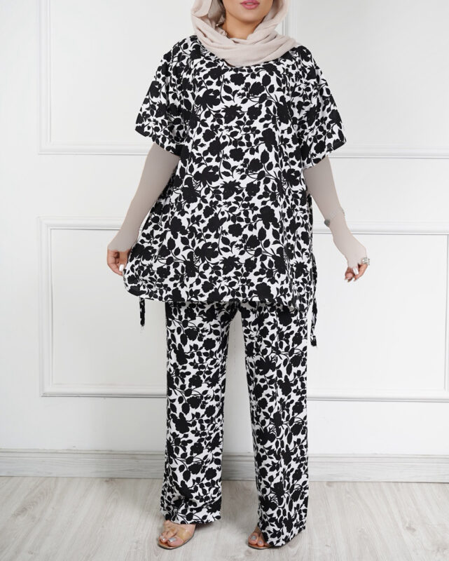 بلوز شلوار نخی مریم گلی 2050 - Image 4