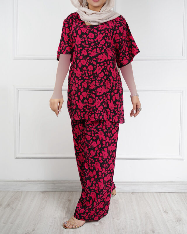 بلوز شلوار نخی مریم گلی