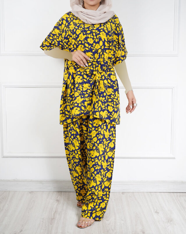 بلوز شلوار نخی مریم گلی 2050 - Image 2