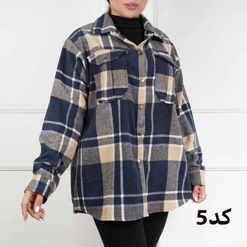 شکت چهارخونه پشمی گرم بالا 7292 - Image 7