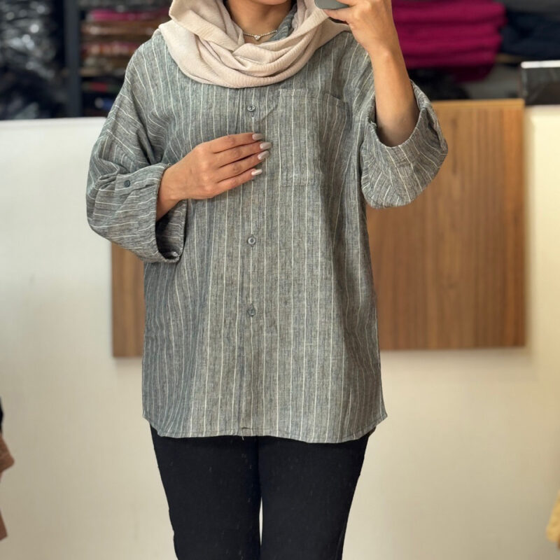 مانتو راه راه پارچه ترک 7160 - Image 2