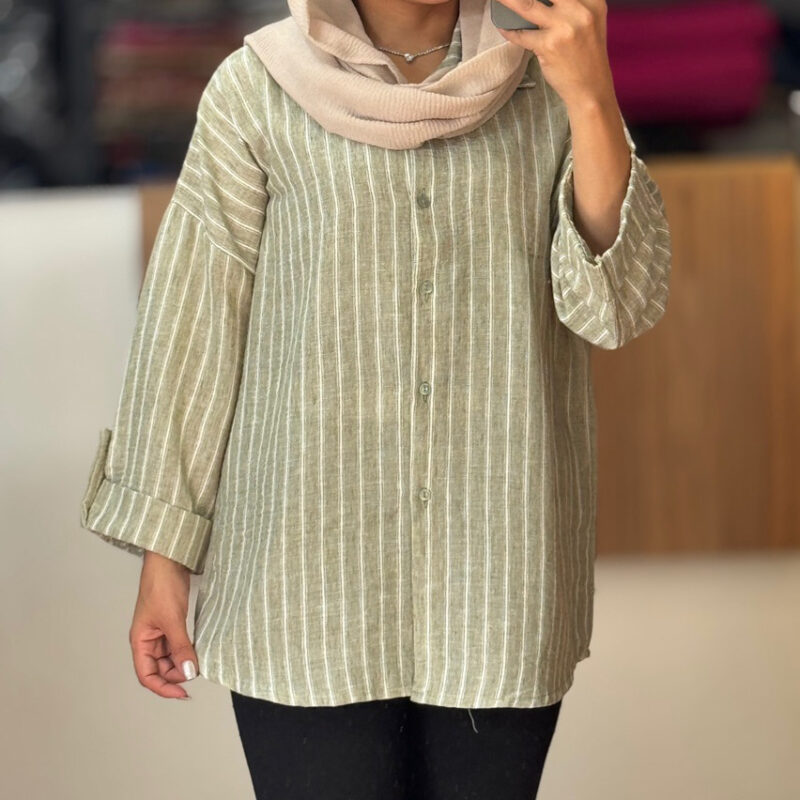 مانتو راه راه پارچه ترک