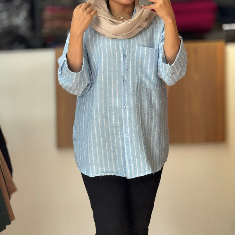 مانتو راه راه پارچه ترک 7160 - Image 3