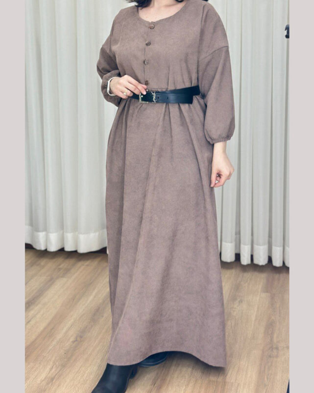 پیراهن مانتوی کبریتی جلو دکمه# 7308 - Image 7