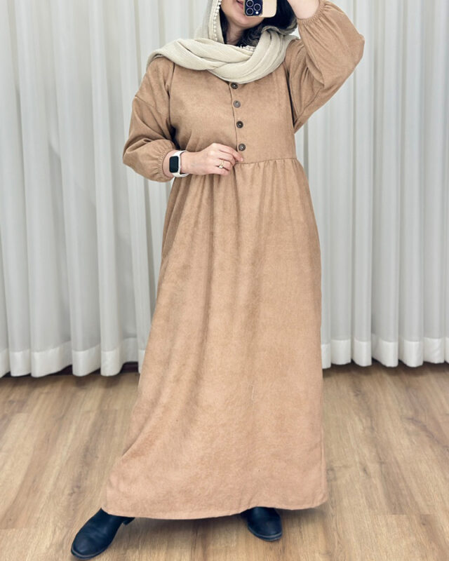 پیراهن مانتوی کبریتی جلو دکمه# 7308 - Image 6