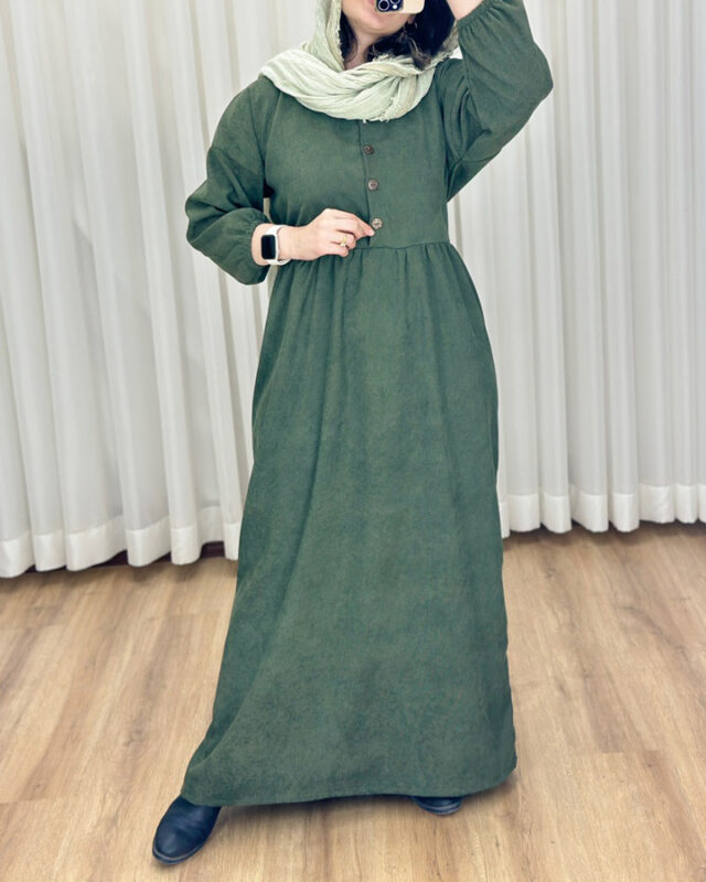 پیراهن مانتوی کبریتی جلو دکمه# 7308 - Image 2