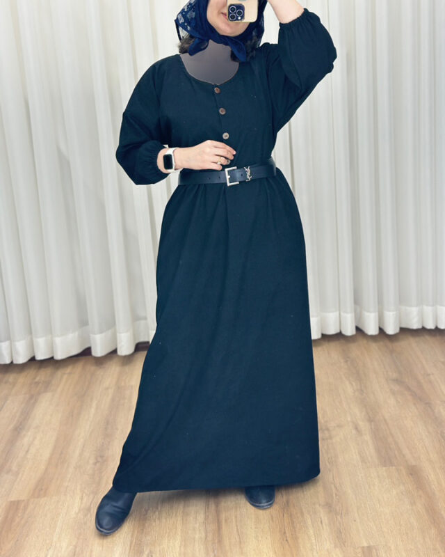 پیراهن مانتوی کبریتی جلو دکمه# 7308 - Image 3