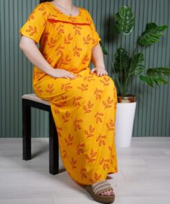 پیراهن ساحلی نخی آستین کوتاه