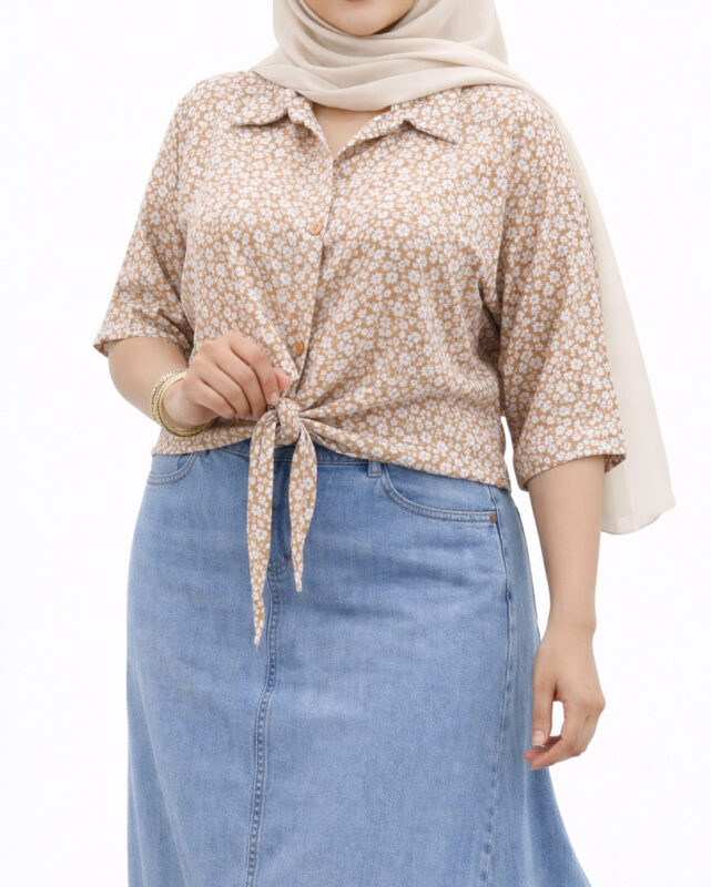 شمیز گره ای پفکی 7378 - Image 4