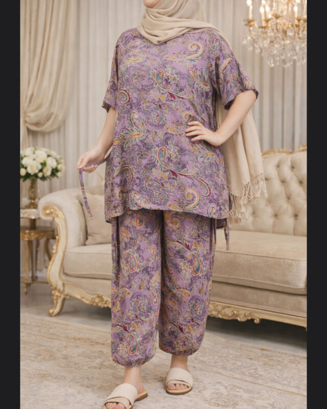 بلوز شلوار طرح ترمه# K7372 - Image 3