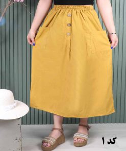 دامن لینن دو جیب