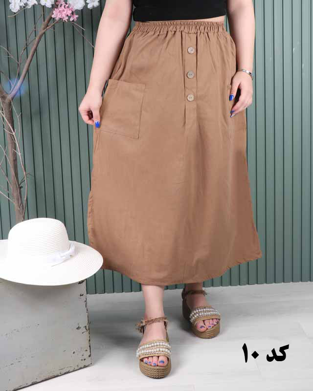 دامن لینن دوجیب A7058 - Image 13