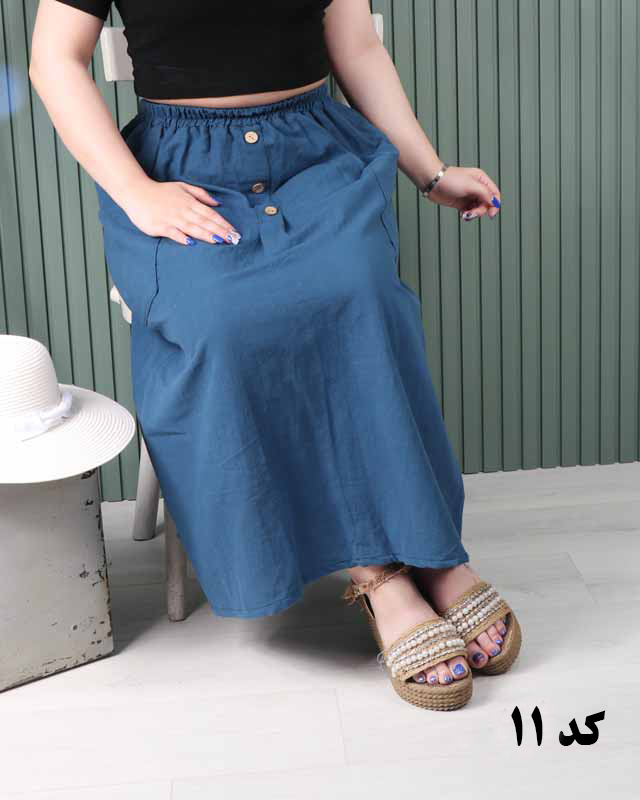 دامن لینن دوجیب A7058 - Image 12