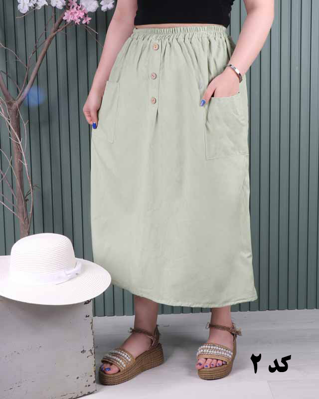 دامن لینن دوجیب A7058 - Image 2