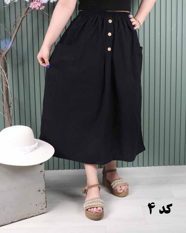 دامن لینن دوجیب A7058 - Image 4