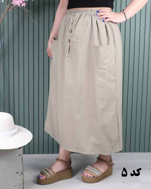 دامن لینن دوجیب A7058 - Image 5