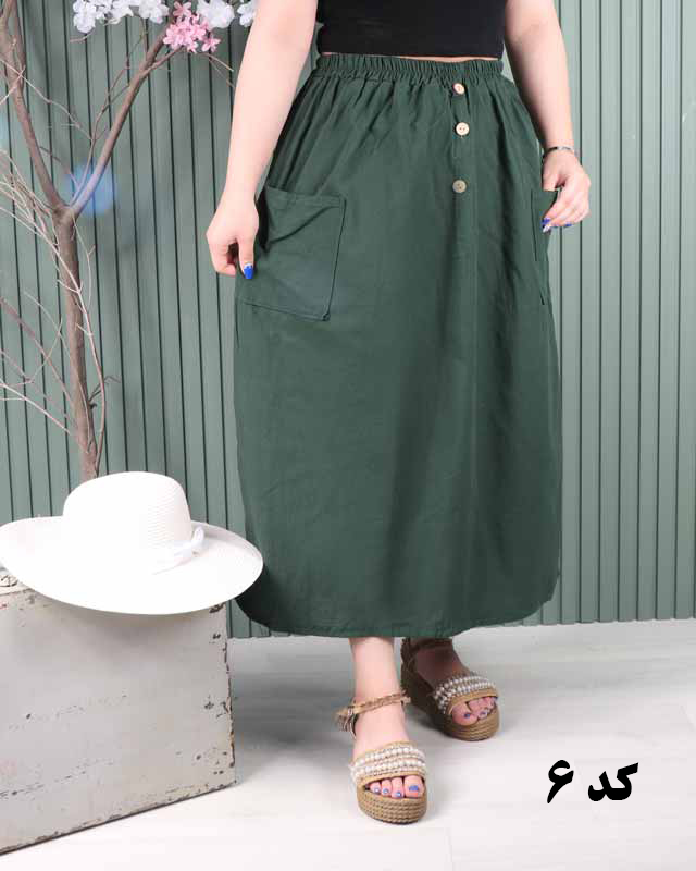 دامن لینن دوجیب A7058 - Image 6