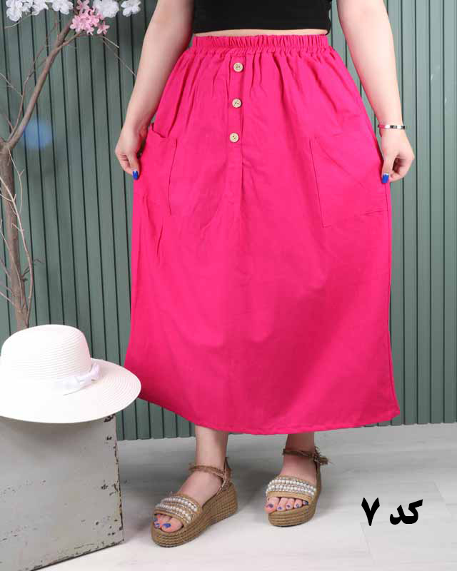 دامن لینن دوجیب A7058 - Image 7