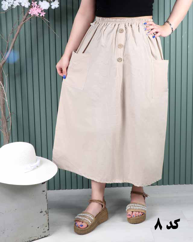 دامن لینن دوجیب A7058 - Image 8