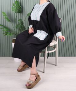 مانتو کتیبه ای لینن