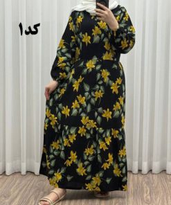 پیراهن نخی گلدار رنگبندی