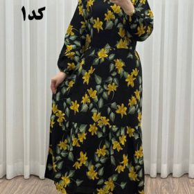 پیراهن نخی گلدار رنگبندی