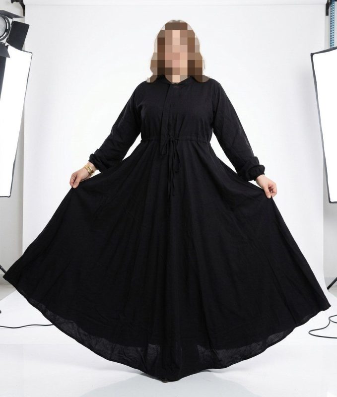 پیراهن تمام کلوش مشکی 7502 - Image 2