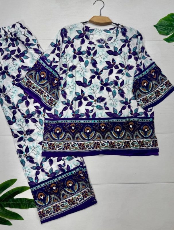 بلوز و شلوار نخی شیوان 7594 - Image 3