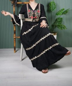 پیراهن هندی نخی گلدوزی