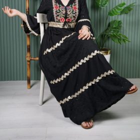پیراهن هندی نخی گلدوزی