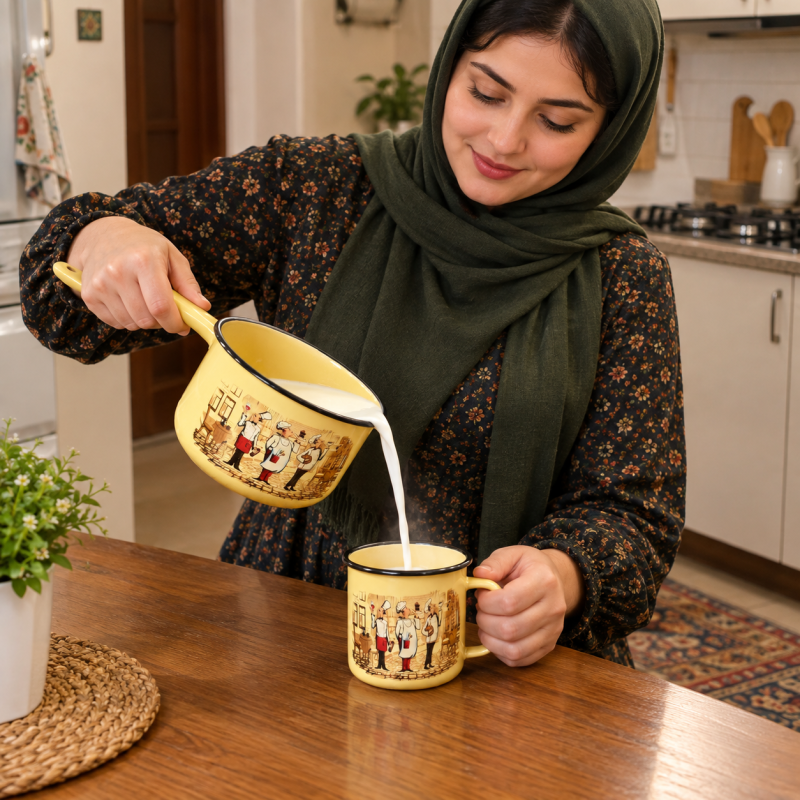 شیرجوش دربدار 1.5 لیتری لعابی روس سرآشپز 7685 - تصویر 2