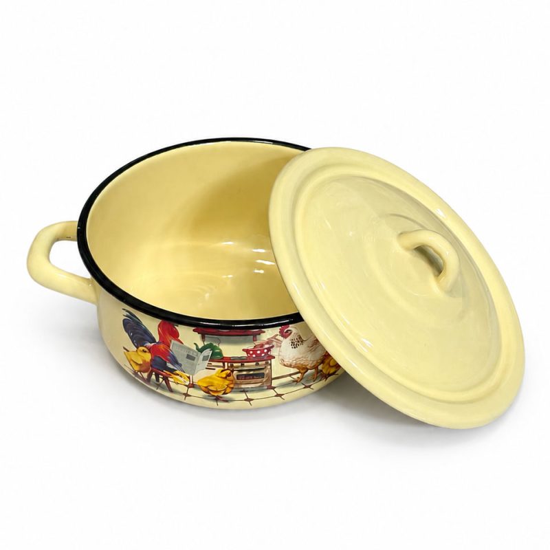 قابلمه1/5 لیتری لعابی روس طرح خروس 7652 - تصویر 2