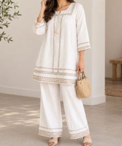 تونیک و شلوار زنانه هندی طرح سنتی