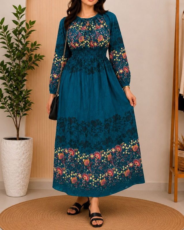 پیراهن ساحلی زنانه حاشیه دار 7627 - Image 7