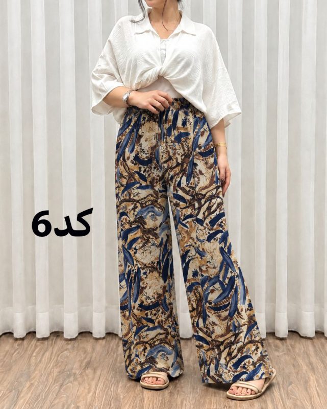 شلوار نخی زنانه خارجی 7631 - Image 6