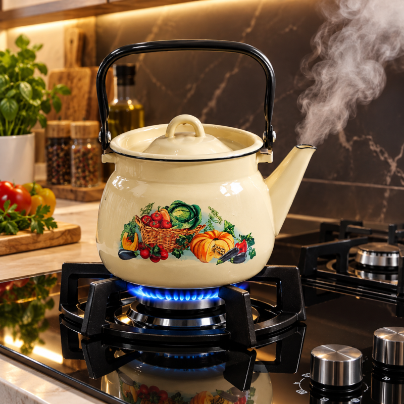 کتری تک 2.5 لیتری لعابی روس کدو 7703
