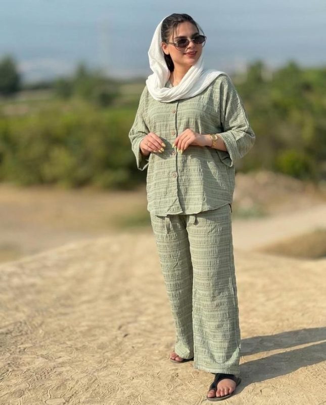 شومیز شلوار کوک دوزی H7756 - تصویر 2