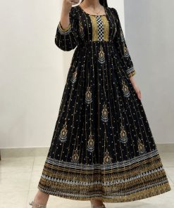 پیراهن زنانه کورتی سایزبزرگ طلاکوب هندی