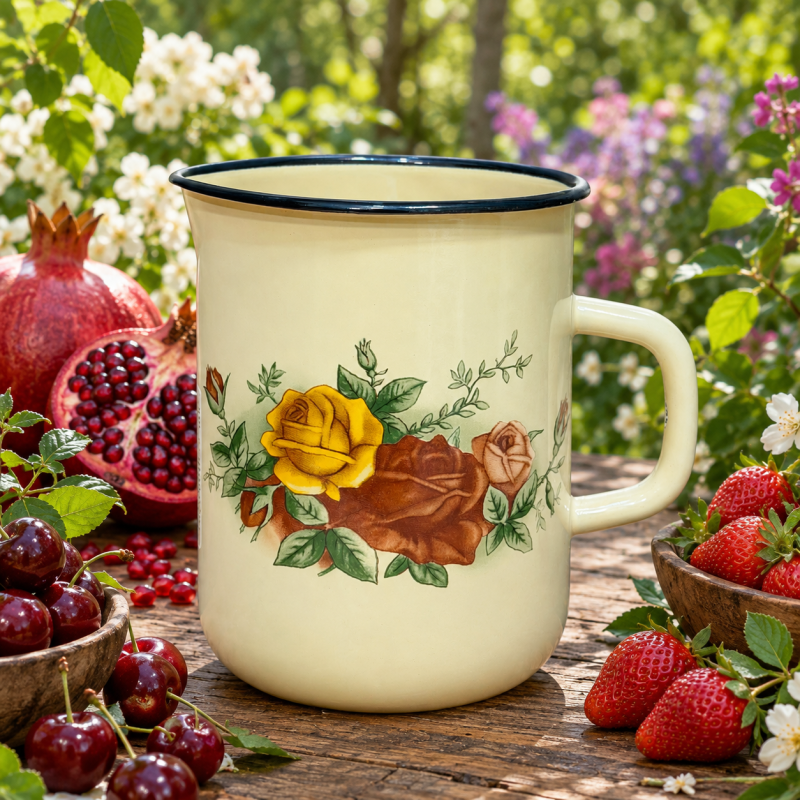 پارچ 2 لیتری لعابی روس گل سرخ