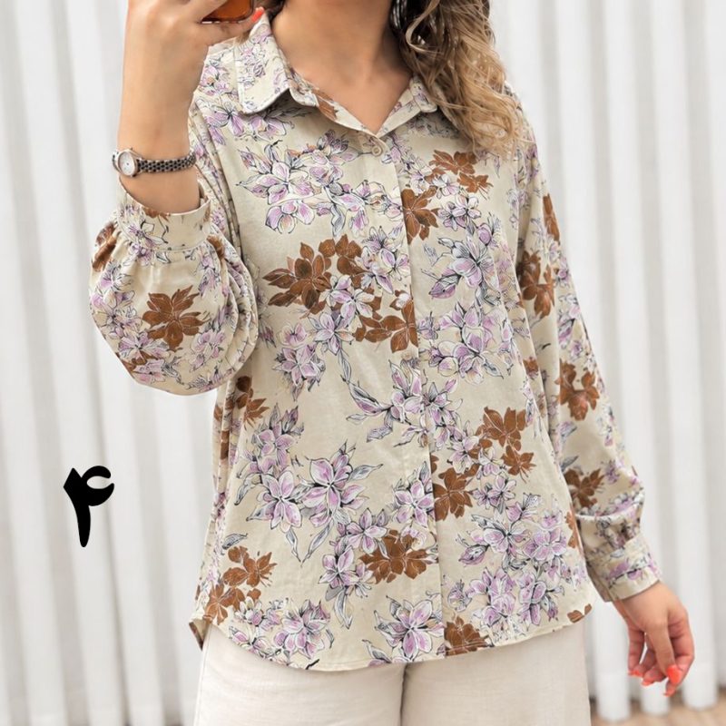 شومیز طرح دار خارجی دبی SH7723 - تصویر 8