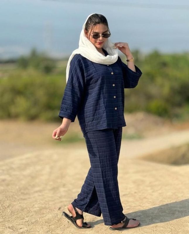 شومیز شلوار کوک دوزی H7756 - تصویر 3